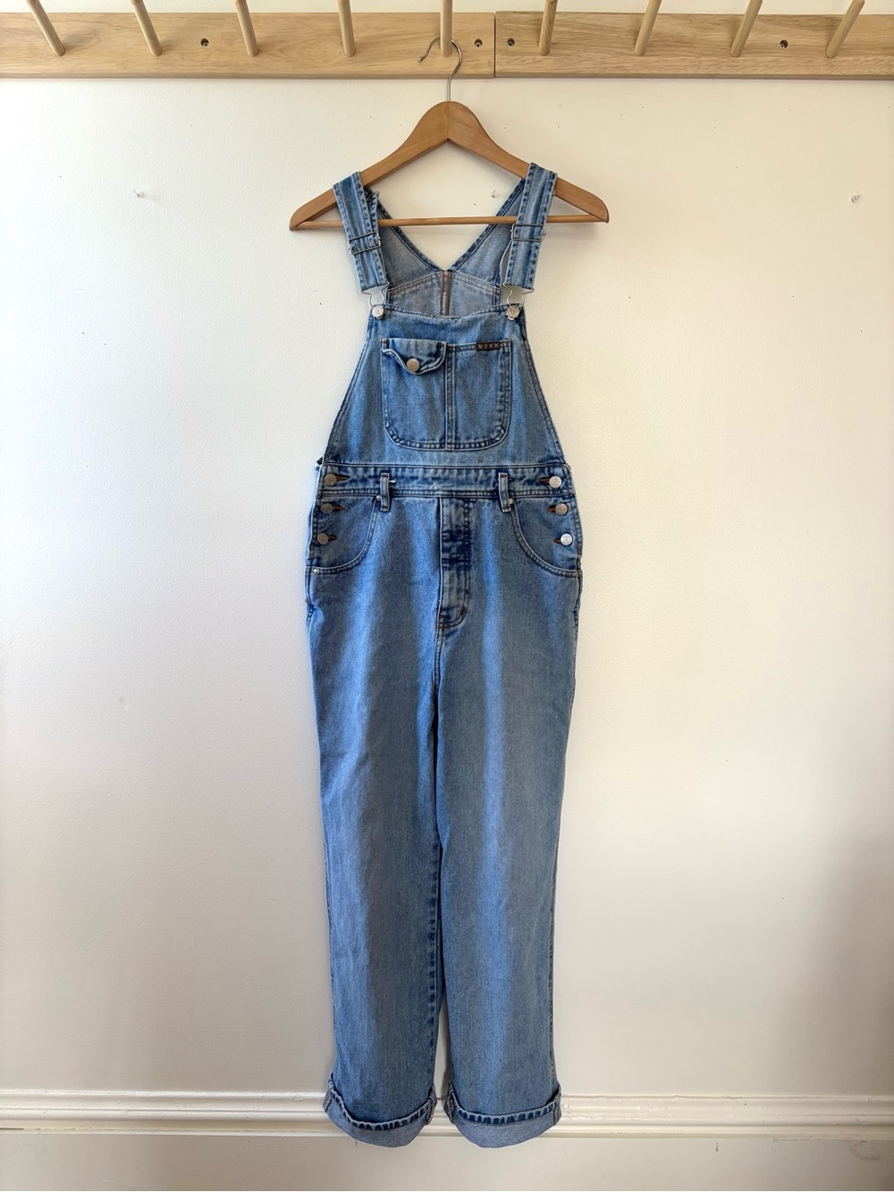 Vintage Light Blue Denim Women's Overalls - Classic Relaxed Fit